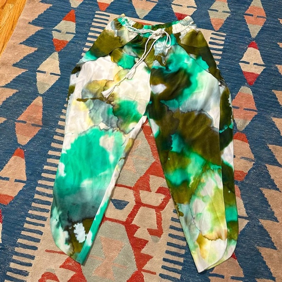 ANTHROPOLOGIE ~TryB Arbor Silk Open Sided Pants - beach cover up culottes - Picture 1 of 8